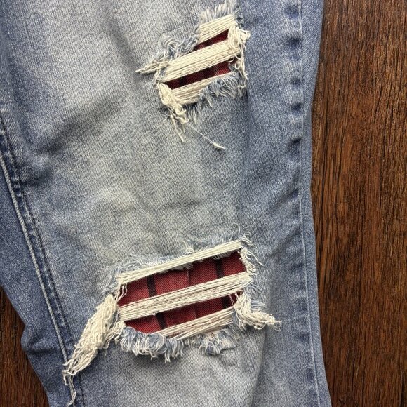 Judy Blue Bootcut Jeans Destroyed Plaid Light Wash Women’s Size 16W - Picture 6 of 12